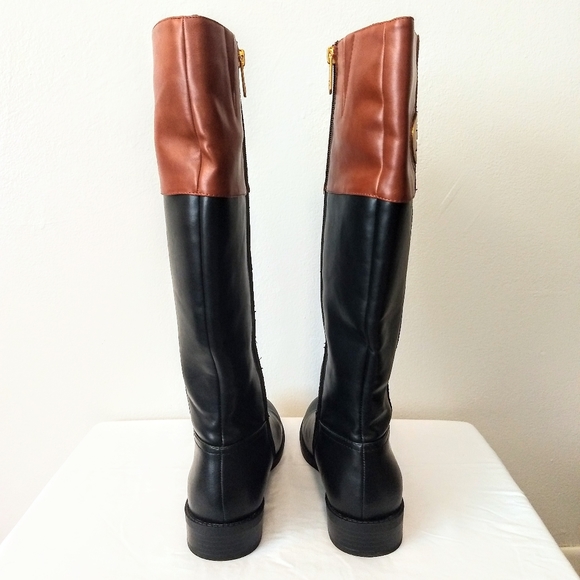 Tommy Hilfiger Black & Brown Fashion Riding Boots - Picture 7 of 11